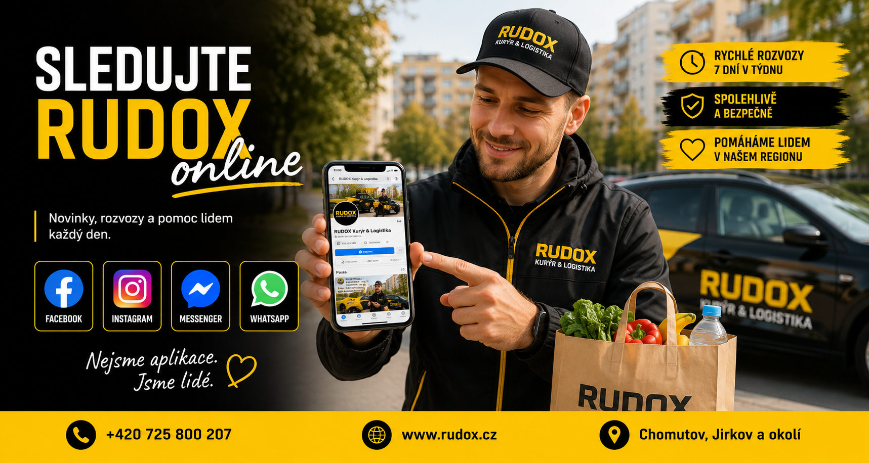 RUDOX kurýr – sledujte nás online na sociálních sítích